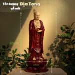 Tượng Địa Tạng Vương Bồ Tát Bằng Gỗ Mít