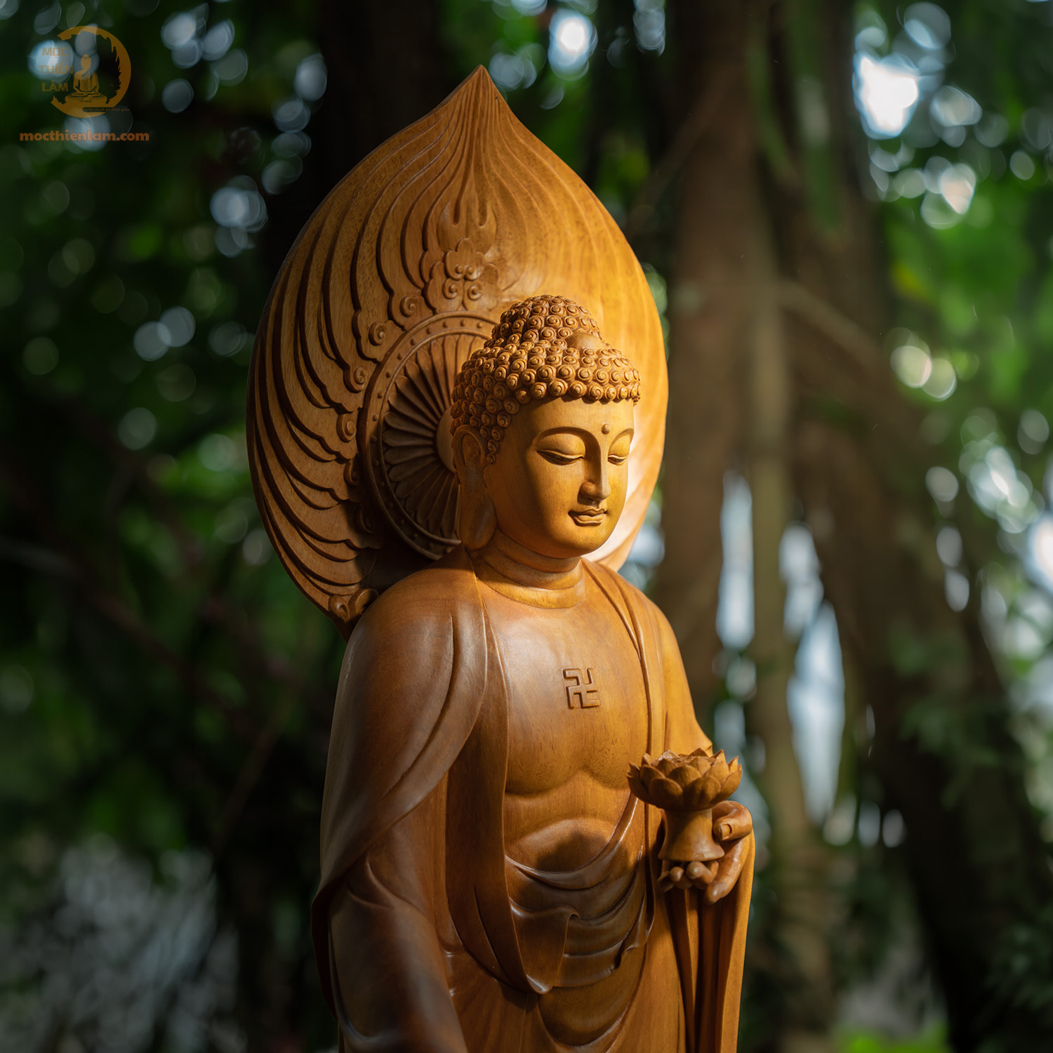 Tượng Phật A DI ĐÀ bằng gỗ mít